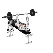Declinado wide-grip pullover con barra