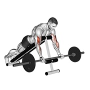 Prone inclinado curl con barra