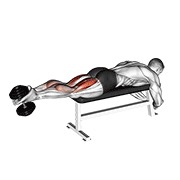 Tumbado femoral con mancuerna