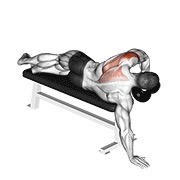 Tumbado one arm deltoid posterior con mancuerna