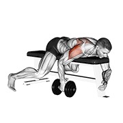Tumbado one arm posterior elevación lateral con mancuerna