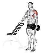 One arm elevación lateral with support con mancuerna