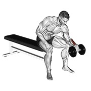 One arm inverso wrist curl con mancuerna
