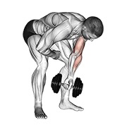 De pie one arm concentration curl con mancuerna