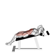 Inclinado leg hip elevación (leg straight)
