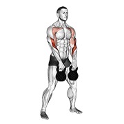 Double alternating hang clean con kettlebell