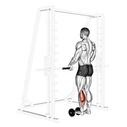 Single leg elevación de gemelos (on a dumbbell)