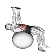 Con lastre sobre la cabeza crunch (on stability ball)