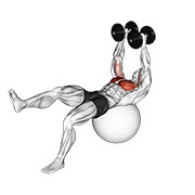 One leg aperturas on exercise ball con mancuerna