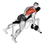Inverso grip inclinado bench one arm remo con mancuerna