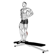 Box jump down with one leg stabilization