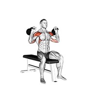 Sentado two arm military press con kettlebell
