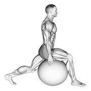 Exercise ball hip flexor stretch