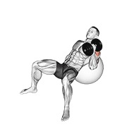 Inclinado one arm hammer press on exercise ball con mancuerna