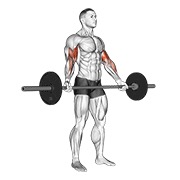 De pie wide grip curl de bíceps con barra