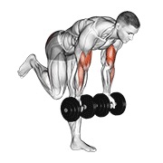 Curl de bíceps with stork stance con mancuerna