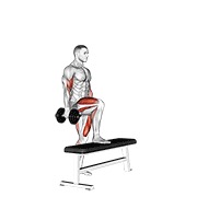 Step up single leg balance with curl de bíceps con mancuerna