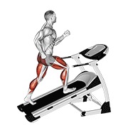 Walking on inclinado treadmill